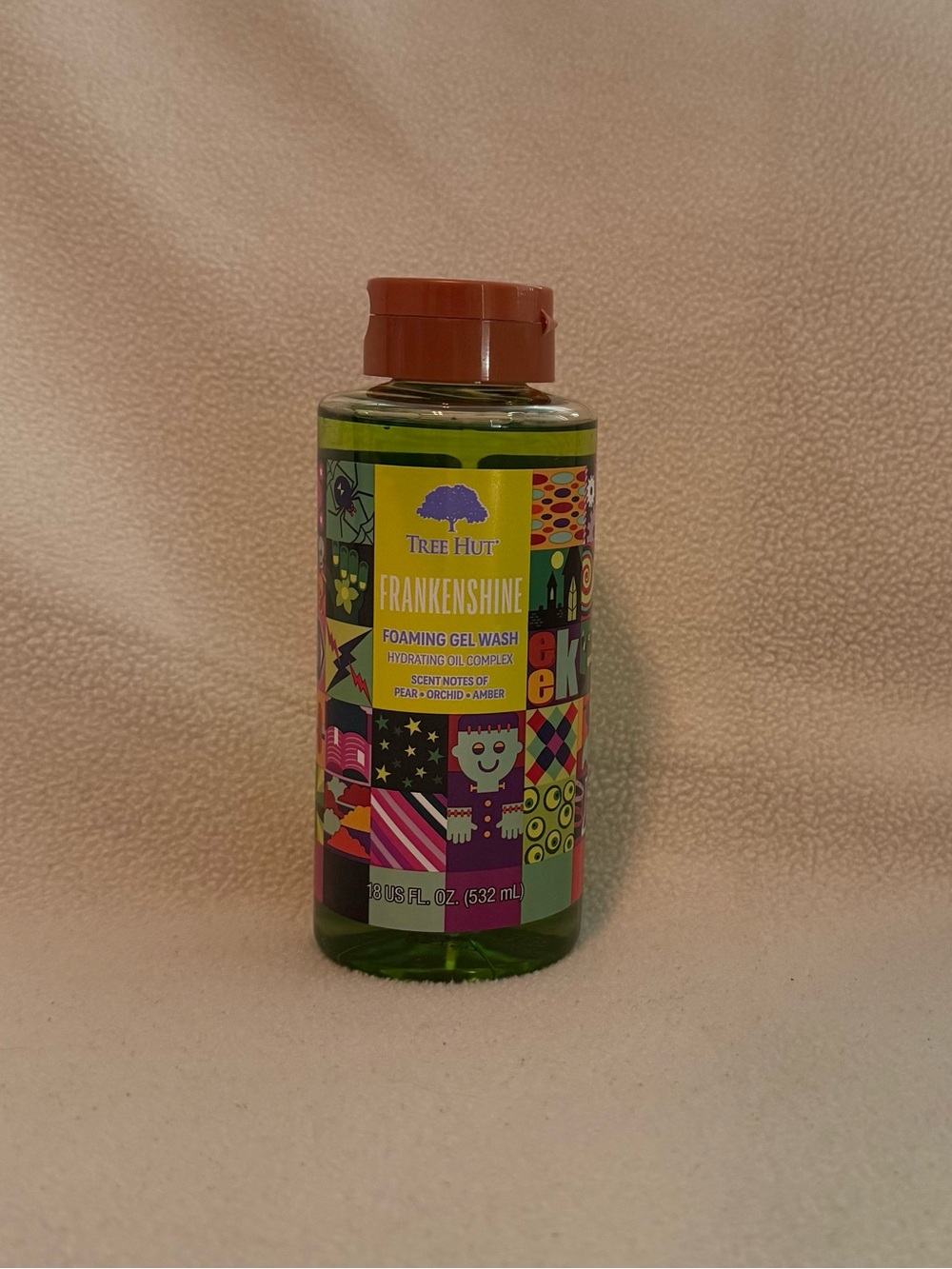Tree Hut “Frankenshine” Foaming Gel Wash – 18 fl oz – Pear, Orchid & Amber – New